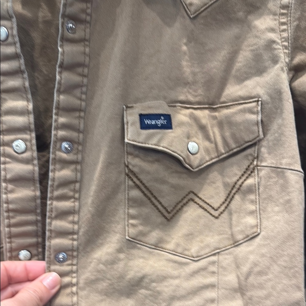 Wrangler Tan Button-Up Shirt